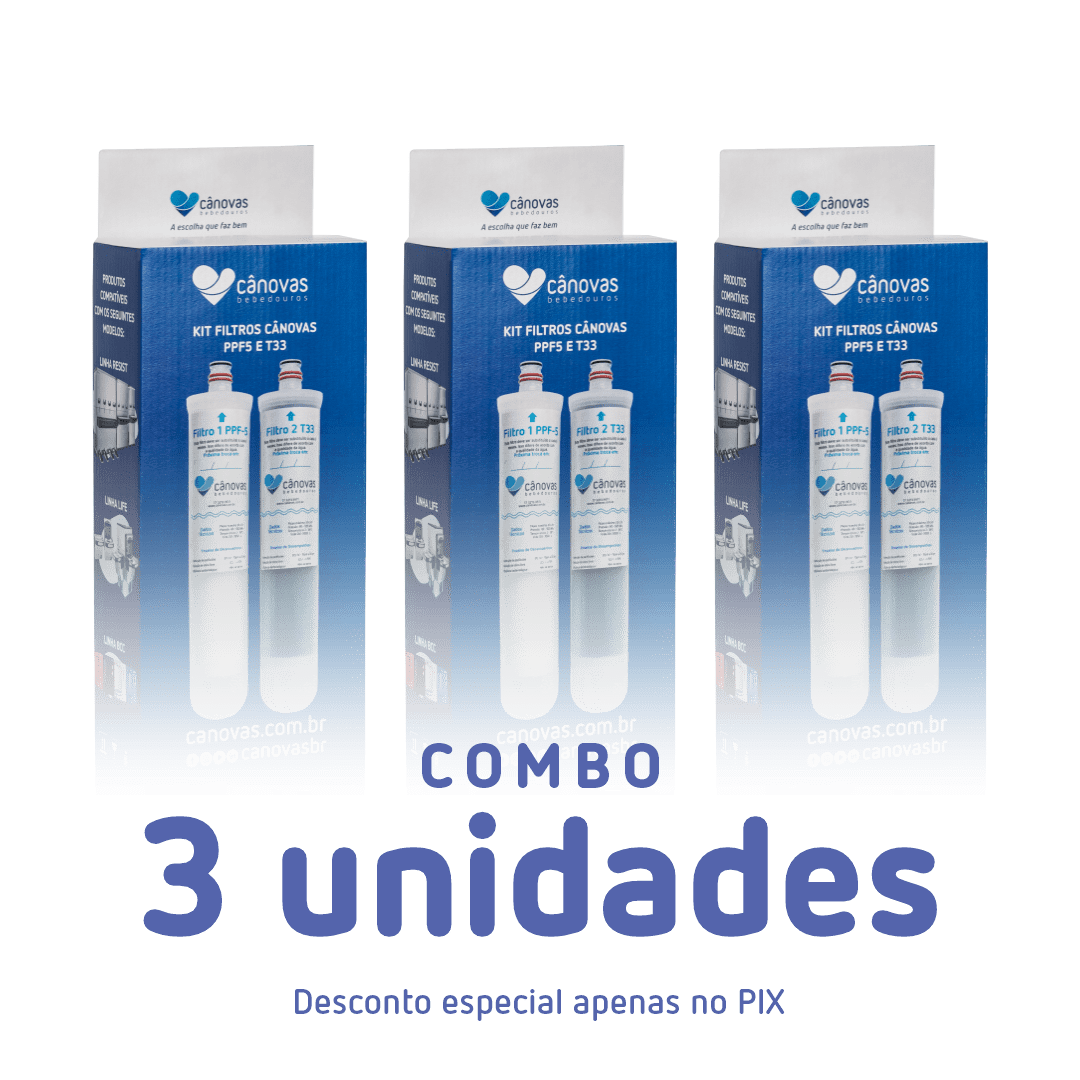 Combo Kit Filtros Cânovas 3 Unidades (PPF-5 e T33)